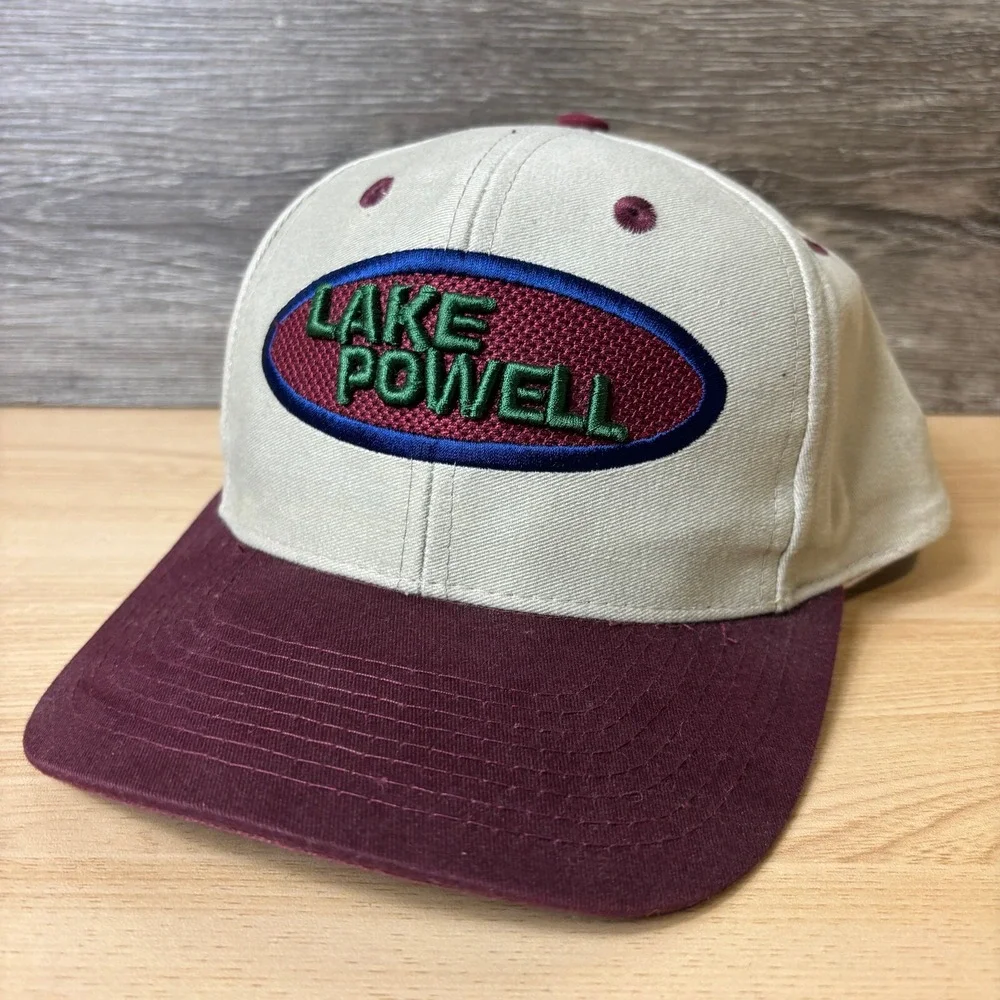 Vintage‎ Lake Powell Hat Cap Snap Back Beige Outdoors Adjustable